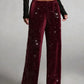 🛍️🍂LAST DAY SALE OVER 65% OFF👍✨Women's Glitter Fashion Adjustable Drawstring Slimming Elastic Waist Straight-Leg Pants