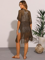 🔥 LIMITED-TIME Just £15.99!!😍Women’s Oversized Knit Cardigan – Lightweight Crochet Tassel Kimono for Spring & Summer 🌸