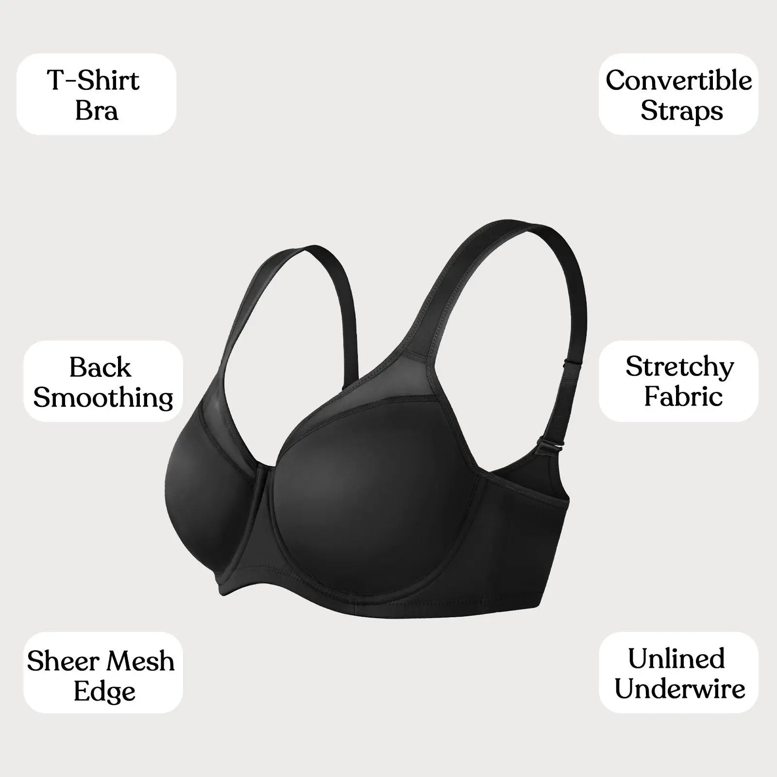 🏆 Last Day Special Price £9.99💐Women's Elegant Sheer Full Coverage Plus Size Bra