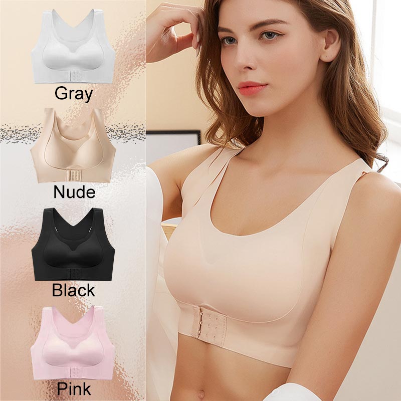 🎁🔥Last day sale 50% OFF⏳👍✨Cross Back Front Closure Wireless Posture Support Bra– All-Day Comfort, Breathable & Summer-Ready 💕