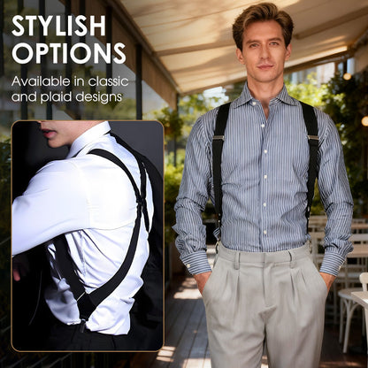 ⏳Time-Limited Special⏰Men's X-Back Suspenders with Hook Clips – Adjustable & Heavy-Duty 2
