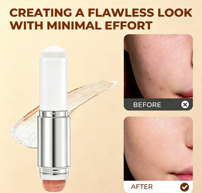 🥳BUY 1 GET 1 FREE:￡9.99!!💞Cover Cream Stick V w/ Detachable Brush - Korean Skin Care Color-Changing Foundation Stick with Collagen Capsules
