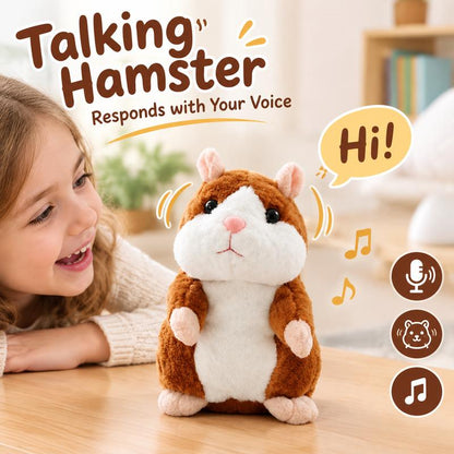 🐹 Last Day Special Price & Free Shipping！✨Talking Hamster Plush – repeats whatever you say, auto head-shaking, hilarious fun for kids & adults🎁