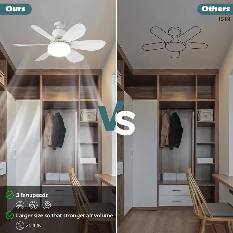 🌬️Surprise Price: Only £16.99!!🔥SmartBreez™ 40W LED Ceiling Fan Light – 20.5” Ultra-Quiet with Remote 🎯 | E27 + FREE B22 Adapter 🔌 | For Bedroom 😴, Kitchen 👩‍🍳 & Garage 🛠️ – UK Ready! 🇬🇧