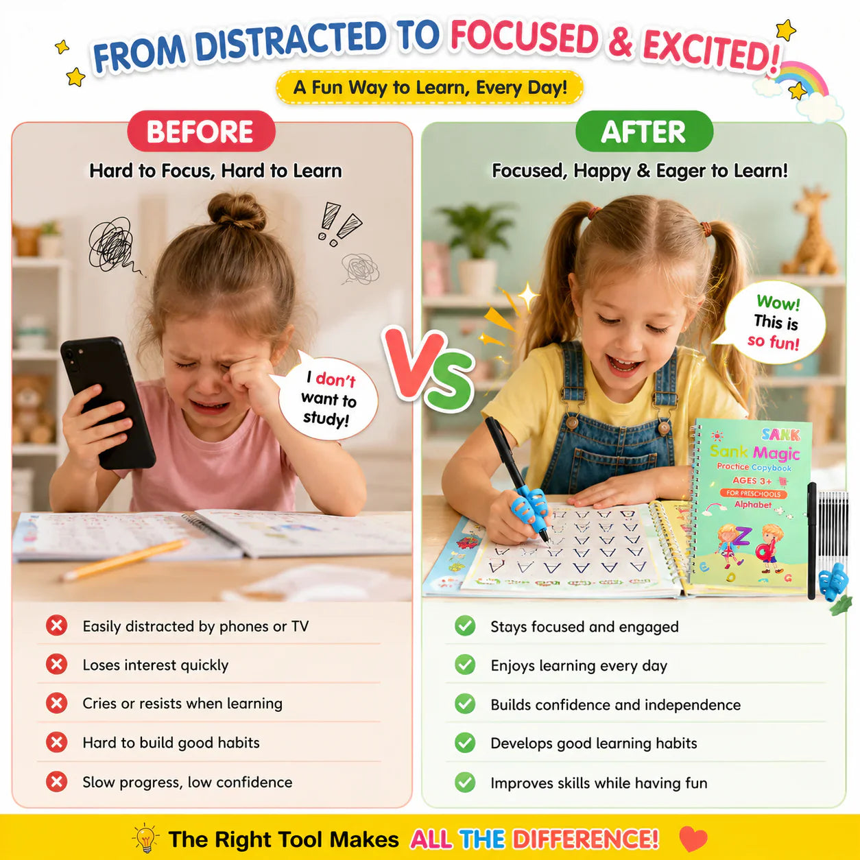 🏆LAST DAY SALE ONLY ￡6.99!🔥4-in-1 Fun Reusable Learning Books📚✨Handwriting • Numbers • Drawing • Fine Motor Skills • With Vanishing Ink Pen | Ages 2+ • Eco-Friendly & Screen-Free 🌱🇬🇧