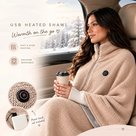 🔥Christmas Sale — 50% OFF!🎄❄️Stay Warm All Winter — Portable Electric Heated Blanket Shawl