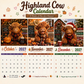 ⏳💥Final 3 hours-￡6.99!!🐮2027 Funny Highland Cow Wall Calendar | A4 Hanging Calendar | Designed by Isabel Kline