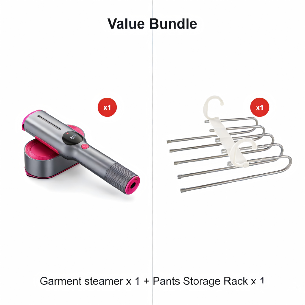 🥳2026 HOT SALE💞50K+ SOLD!💥🧺💨 50% OFF! Steam Iron & Steamer 2-in-1 – Kills 99.99% mites & bacteria. 5s preheat, 150ml tank. Ceramic plate, even heat. Safe for silk to cotton. Your fabric care essential. 🛡️🌿