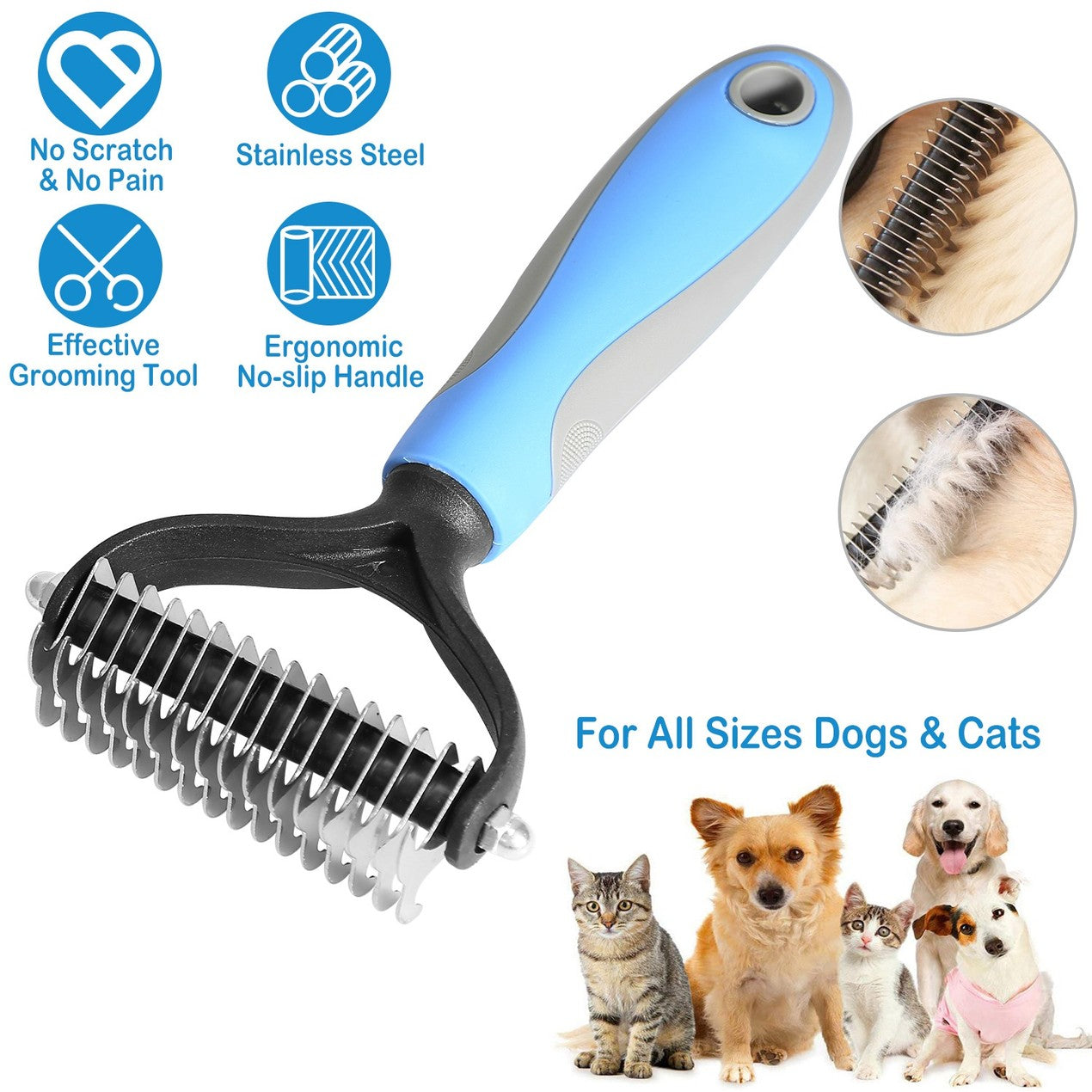 🐾 LIMITED TIME 50% OFF! ✨ Professional Pet Deshedding Tool – Gentle, 2-in-1, Efficient ✨