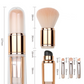 💖Black Friday Mega Deal – 65% off!💖📢Portable Retractable Makeup Brush Set – Multifunctional Travel Cosmetic Tool with Powder, Blush & Silicone Lip Brush