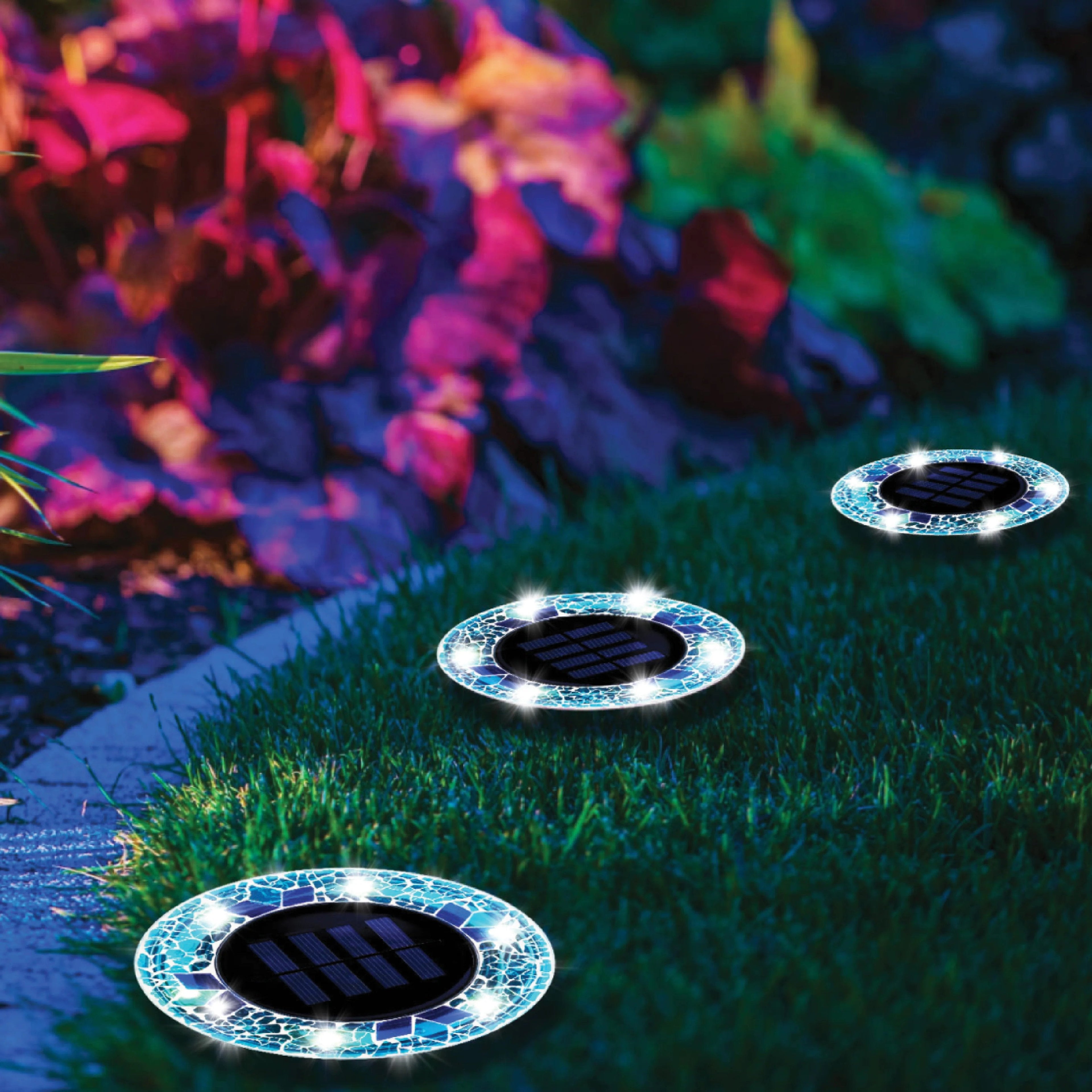 🔥LAST DAY SPECIAL PRICE £9.99!!⚡50K+ SOLD!💎🌟Solara™ Solar Outdoor Mosaic Disk Lights – Waterproof Decorative LED Pathway Garden Lights, Auto-On at Dusk, No Wiring Needed