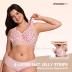 🏆LAST DAY SALE 60% OFF 🔥Super Firming Leopard Print Jelly  Bra | Women Wirefree Bras 👍No More Sagging Breasts
