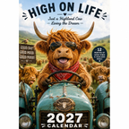 ⏳💥Final 3 hours-￡6.99!!🐮2027 Funny Highland Cow Wall Calendar | A4 Hanging Calendar | Designed by Isabel Kline