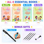 🏆LAST DAY SALE ONLY ￡6.99!🔥4-in-1 Fun Reusable Learning Books📚✨Handwriting • Numbers • Drawing • Fine Motor Skills • With Vanishing Ink Pen | Ages 2+ • Eco-Friendly & Screen-Free 🌱🇬🇧
