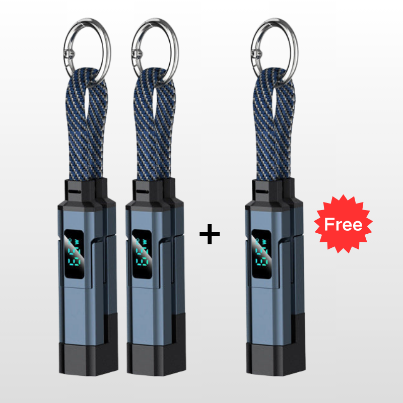 🎁💥LAST DAY SPECIAL PRICE!-￡7.99!!🔌4-in-1 Charging Cable with Digital Display & Keychain – Fast-Charging, Kink-Resistant & Compact
