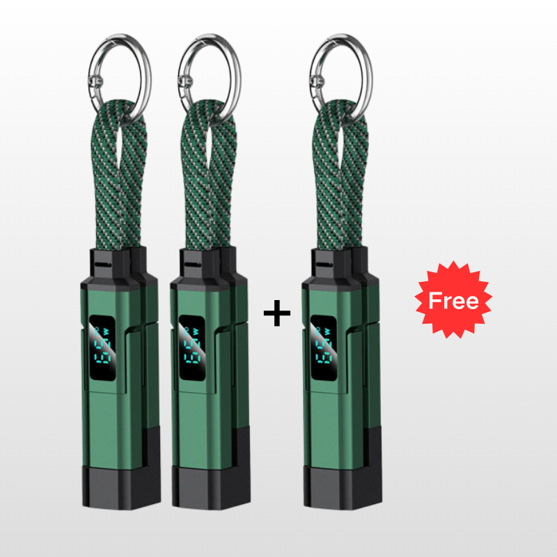 🎁💥LAST DAY SPECIAL PRICE!-￡7.99!!🔌4-in-1 Charging Cable with Digital Display & Keychain – Fast-Charging, Kink-Resistant & Compact