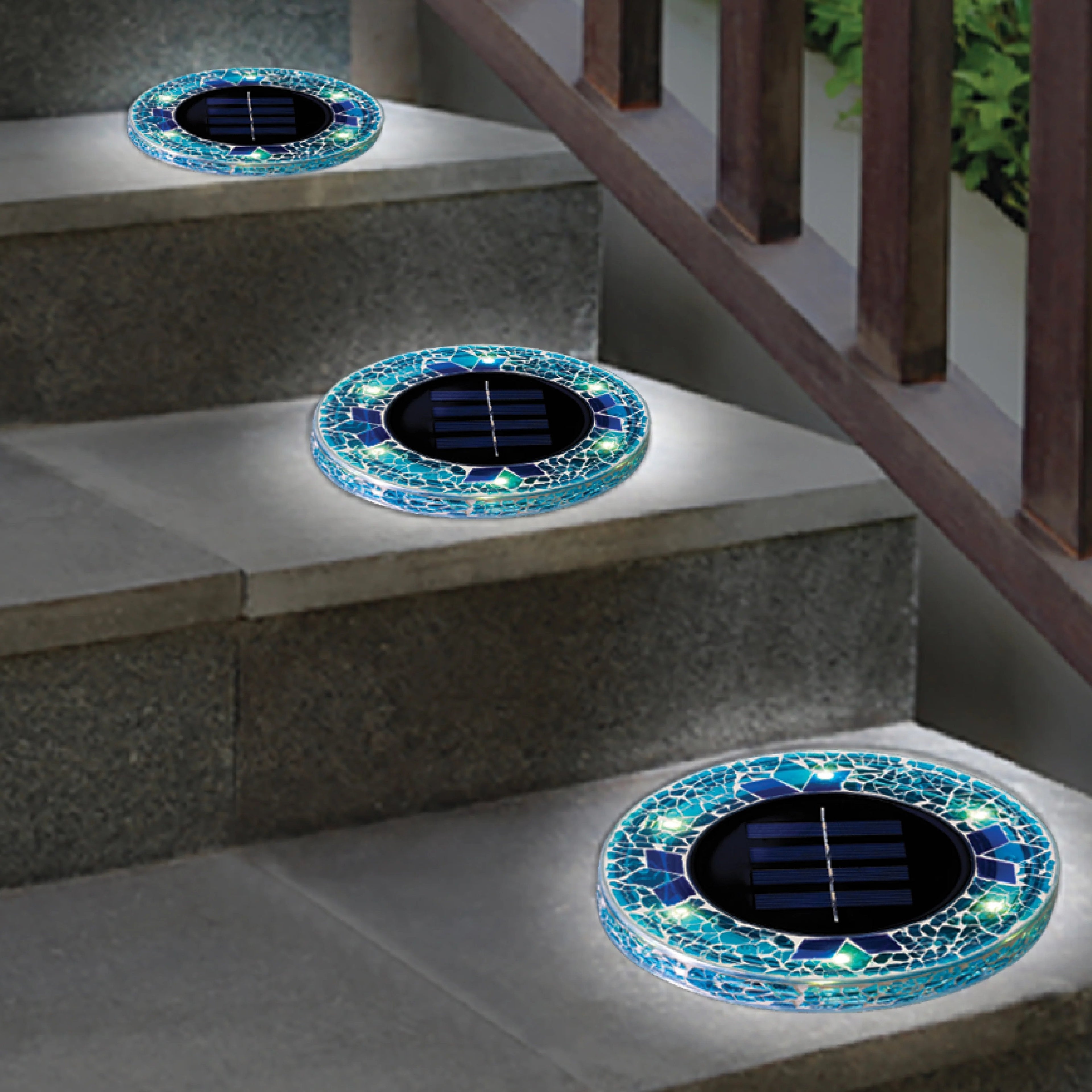 🔥LAST DAY SPECIAL PRICE £9.99!!⚡50K+ SOLD!💎🌟Solara™ Solar Outdoor Mosaic Disk Lights – Waterproof Decorative LED Pathway Garden Lights, Auto-On at Dusk, No Wiring Needed