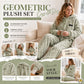 ⏳LAST DAY SALE ONLY ￡23.99!!🔥🍂 Embossed Geometric Plush Set – Timeless Comfort & Effortless Style For Every Occasion