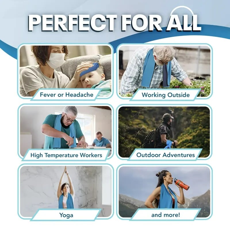 🔥Summer Hot Sale - BUY 1 GET 1 FREE!!⚡50K+ SOLD!❄️Cold Sweat Towel You Can Use Anywhere, Anytime! Reusable Soft Absorbent Cooling Portable
