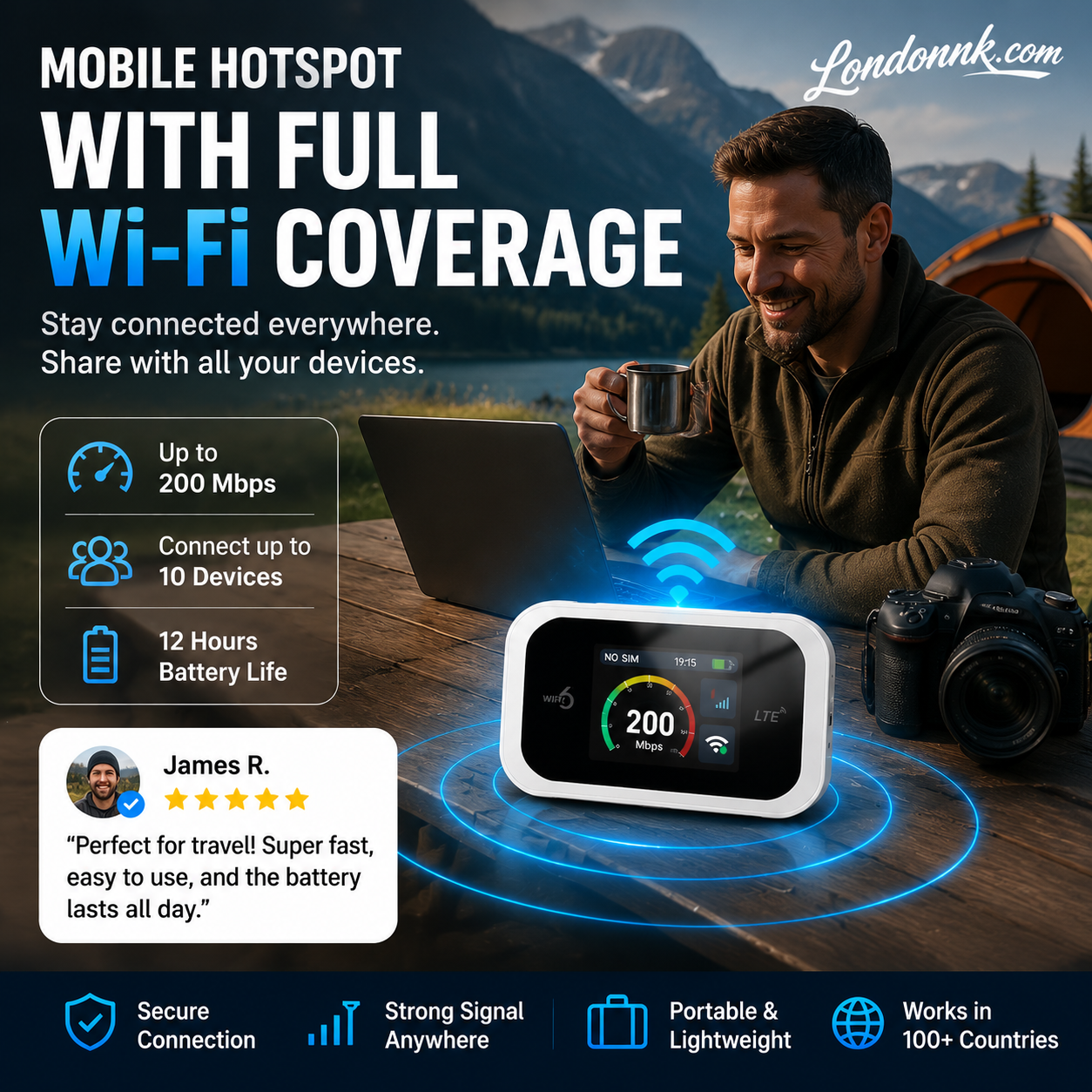 🥳2026 HOT SALE🥳💞50K+ SOLD!📶🌐 50% OFF! Mobile Hotspot – Portable WiFi, full coverage anywhere. No contract, no setup. Stay connected on the go! 📱✨（No card included））