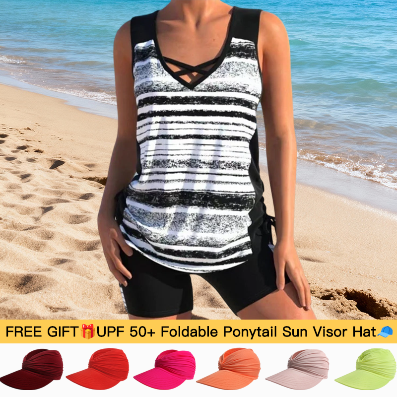 🏖️SUMMER HOT SALE 50% OFF with FREE GIFT🎁💞50K+ SOLD!💥Women's Printed Two-Piece Tankini Swimsuit