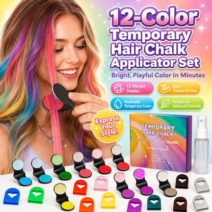 🎁Last Day 50% OFF💥12-Color Temporary Hair Chalk Applicator Set