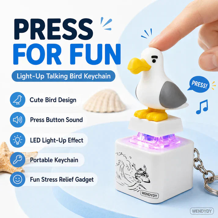 🔥Last Day Special Price £6.99💐Mine Bird Voice-Activated Light-Up Electronic Keychain