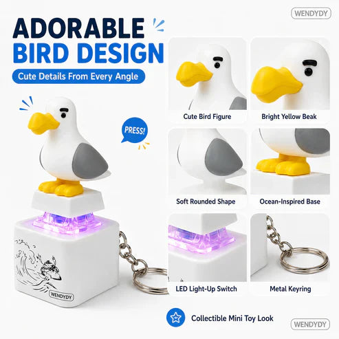 🔥Last Day Special Price £6.99💐Mine Bird Voice-Activated Light-Up Electronic Keychain