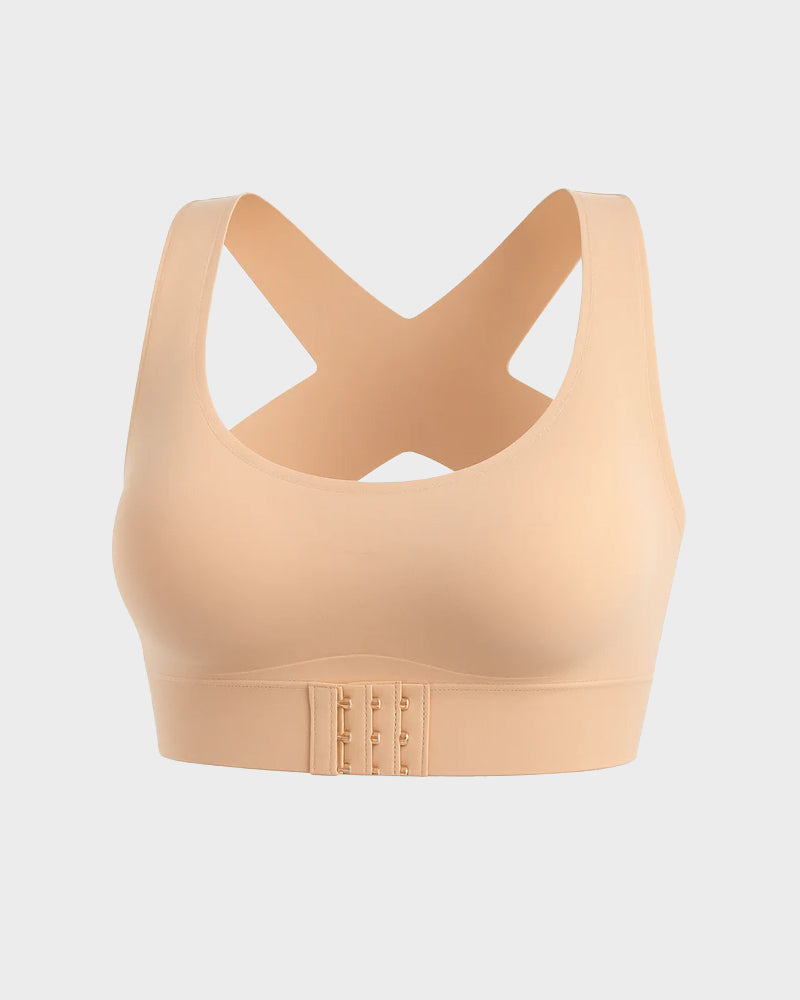 🎁🔥Last day sale 50% OFF⏳👍✨Cross Back Front Closure Wireless Posture Support Bra– All-Day Comfort, Breathable & Summer-Ready 💕
