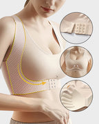 🎁🔥Last day sale 50% OFF⏳👍✨Cross Back Front Closure Wireless Posture Support Bra– All-Day Comfort, Breathable & Summer-Ready 💕