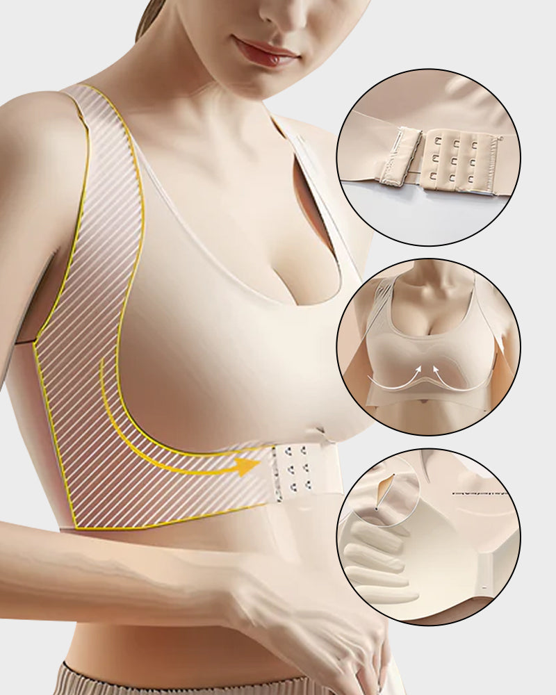 🎁🔥Last day sale 50% OFF⏳👍✨Cross Back Front Closure Wireless Posture Support Bra– All-Day Comfort, Breathable & Summer-Ready 💕