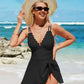 🎁2026 Hot Sale 60% OFF🌟Womens Deep V Tummy Control Scalloped Modest Tie Knot One Piece Swimsuit