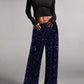 🛍️🍂LAST DAY SALE OVER 65% OFF👍✨Women's Glitter Fashion Adjustable Drawstring Slimming Elastic Waist Straight-Leg Pants