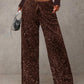 🛍️🍂LAST DAY SALE OVER 65% OFF👍✨Women's Glitter Fashion Adjustable Drawstring Slimming Elastic Waist Straight-Leg Pants