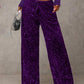 🛍️🍂LAST DAY SALE OVER 65% OFF👍✨Women's Glitter Fashion Adjustable Drawstring Slimming Elastic Waist Straight-Leg Pants