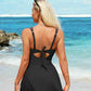 🎁2026 Hot Sale 60% OFF🌟Womens Deep V Tummy Control Scalloped Modest Tie Knot One Piece Swimsuit