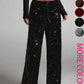 🛍️🍂LAST DAY SALE OVER 65% OFF👍✨Women's Glitter Fashion Adjustable Drawstring Slimming Elastic Waist Straight-Leg Pants