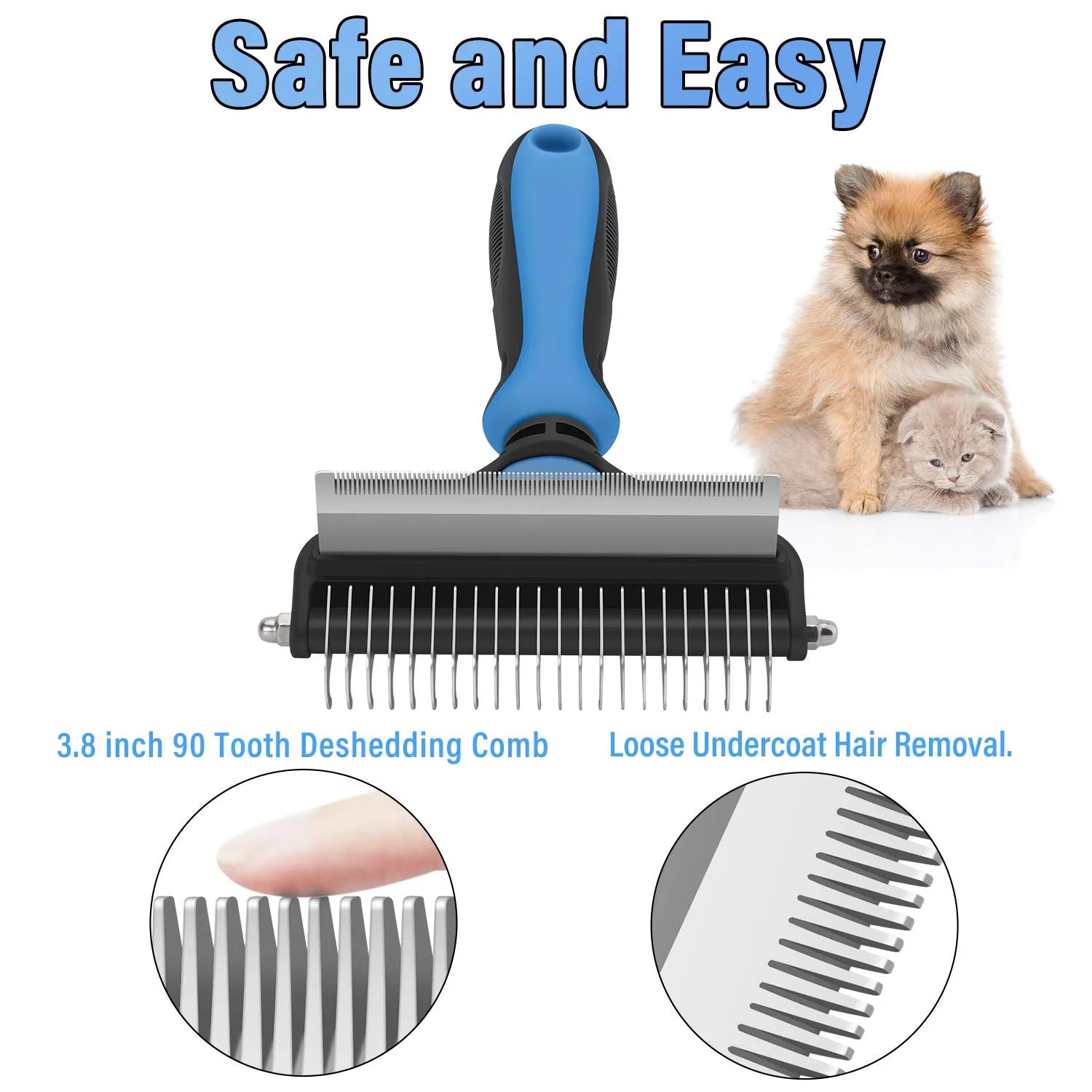 🐾 LIMITED TIME 50% OFF! ✨ Professional Pet Deshedding Tool – Gentle, 2-in-1, Efficient ✨