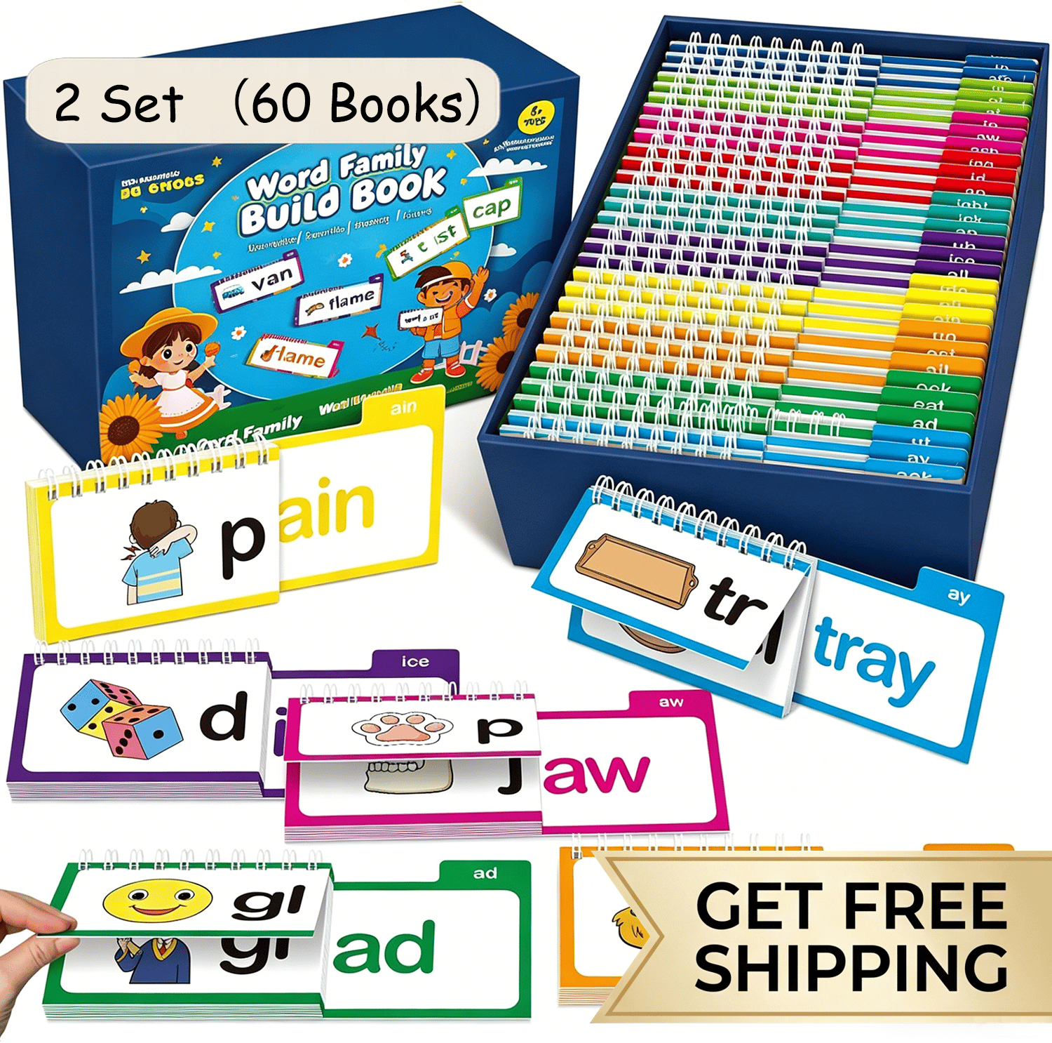 🥰Last Day Promotion - 49% OFF🌈📚 Read & Rhyme Flip-Book Set – 30 Educational Phonics Flip Books for Early Learning