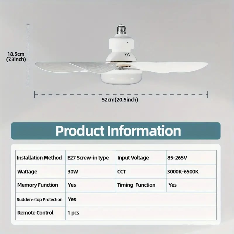 🌬️Surprise Price: Only £16.99!!🔥SmartBreez™ 40W LED Ceiling Fan Light – 20.5” Ultra-Quiet with Remote 🎯 | E27 + FREE B22 Adapter 🔌 | For Bedroom 😴, Kitchen 👩‍🍳 & Garage 🛠️ – UK Ready! 🇬🇧