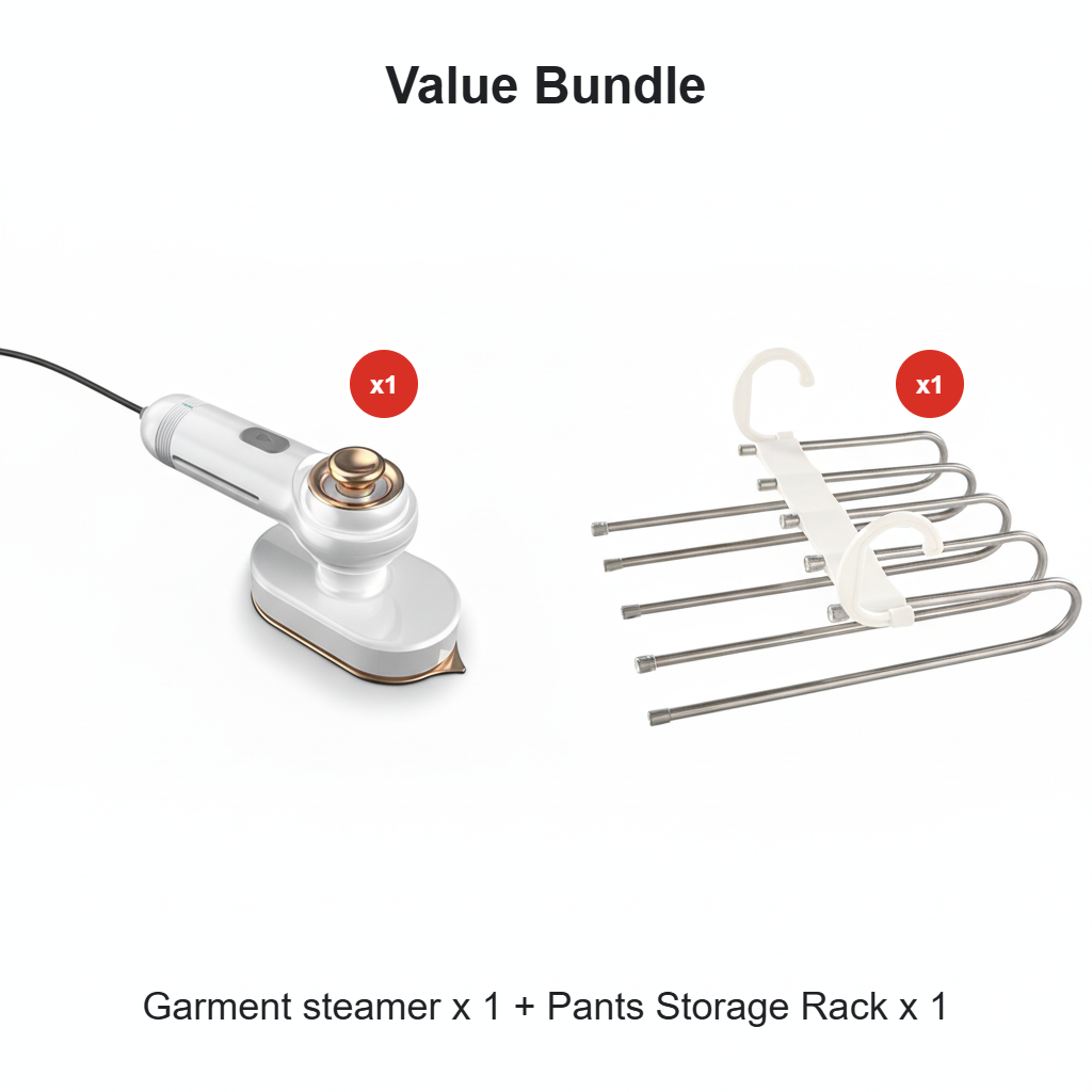 🥳2026 HOT SALE💞50K+ SOLD!💥🧺💨 50% OFF! Steam Iron & Steamer 2-in-1 – Kills 99.99% mites & bacteria. 5s preheat, 150ml tank. Ceramic plate, even heat. Safe for silk to cotton. Your fabric care essential. 🛡️🌿