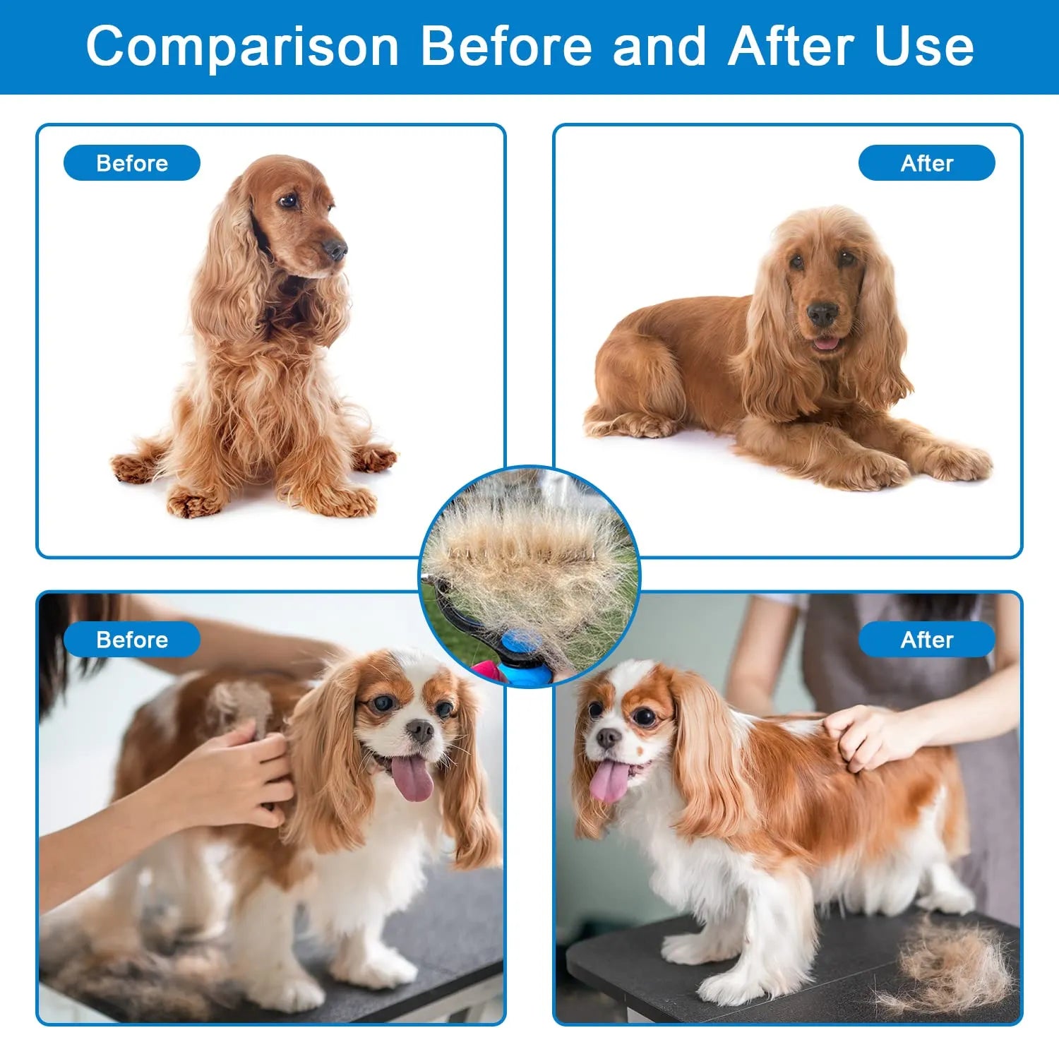 🐾 LIMITED TIME 50% OFF! ✨ Professional Pet Deshedding Tool – Gentle, 2-in-1, Efficient ✨