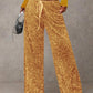 🛍️🍂LAST DAY SALE OVER 65% OFF👍✨Women's Glitter Fashion Adjustable Drawstring Slimming Elastic Waist Straight-Leg Pants