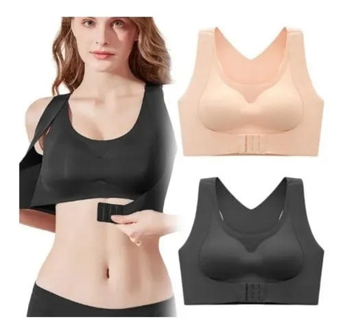 🎁🔥Last day sale 50% OFF⏳👍✨Cross Back Front Closure Wireless Posture Support Bra– All-Day Comfort, Breathable & Summer-Ready 💕