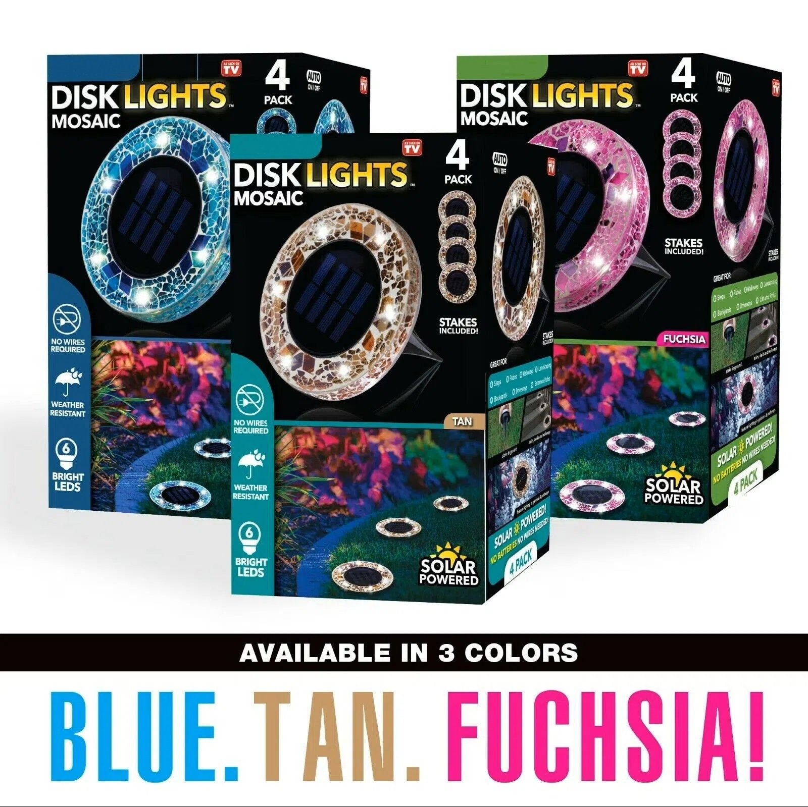 🔥LAST DAY SPECIAL PRICE £9.99!!⚡50K+ SOLD!💎🌟Solara™ Solar Outdoor Mosaic Disk Lights – Waterproof Decorative LED Pathway Garden Lights, Auto-On at Dusk, No Wiring Needed