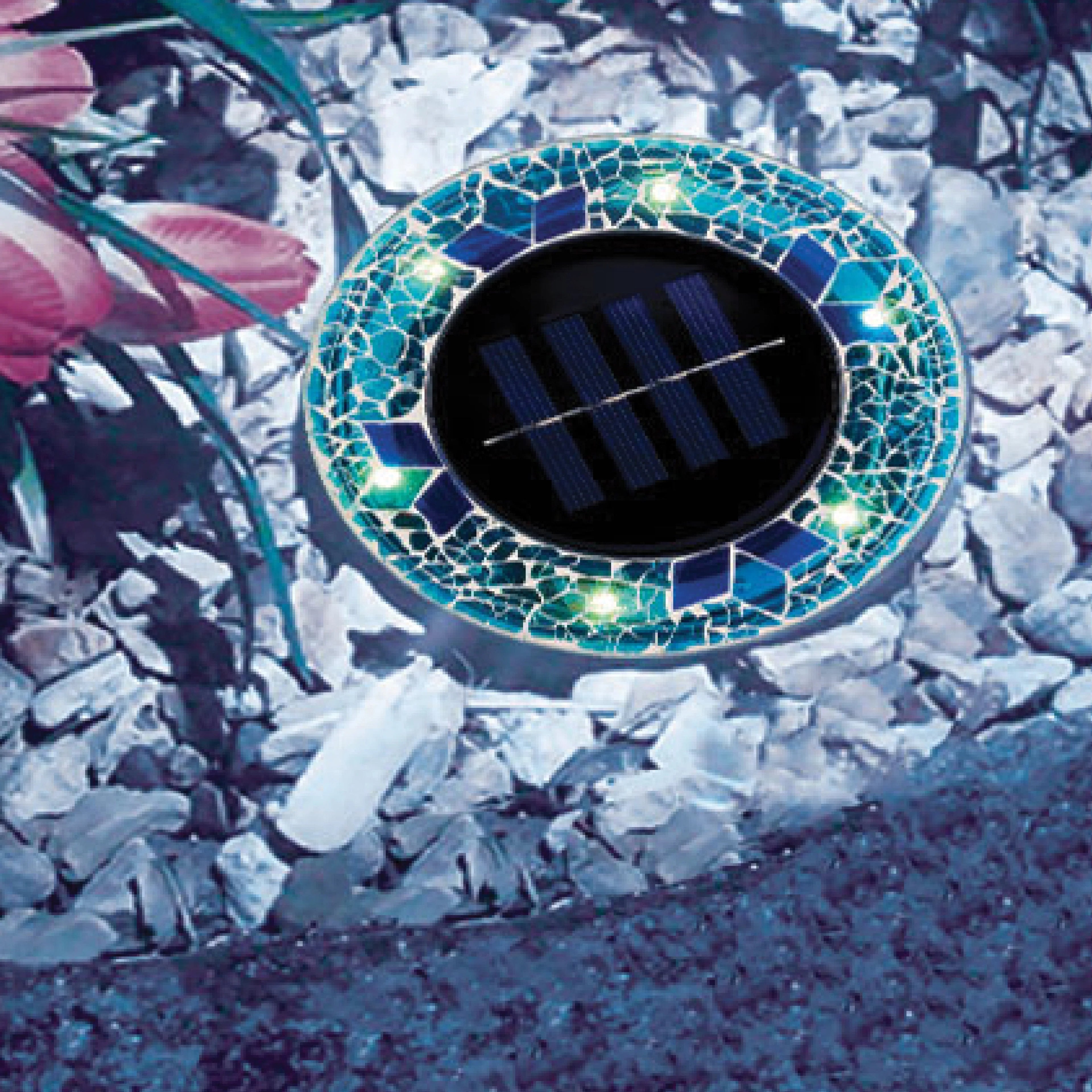 🔥LAST DAY SPECIAL PRICE £9.99!!⚡50K+ SOLD!💎🌟Solara™ Solar Outdoor Mosaic Disk Lights – Waterproof Decorative LED Pathway Garden Lights, Auto-On at Dusk, No Wiring Needed