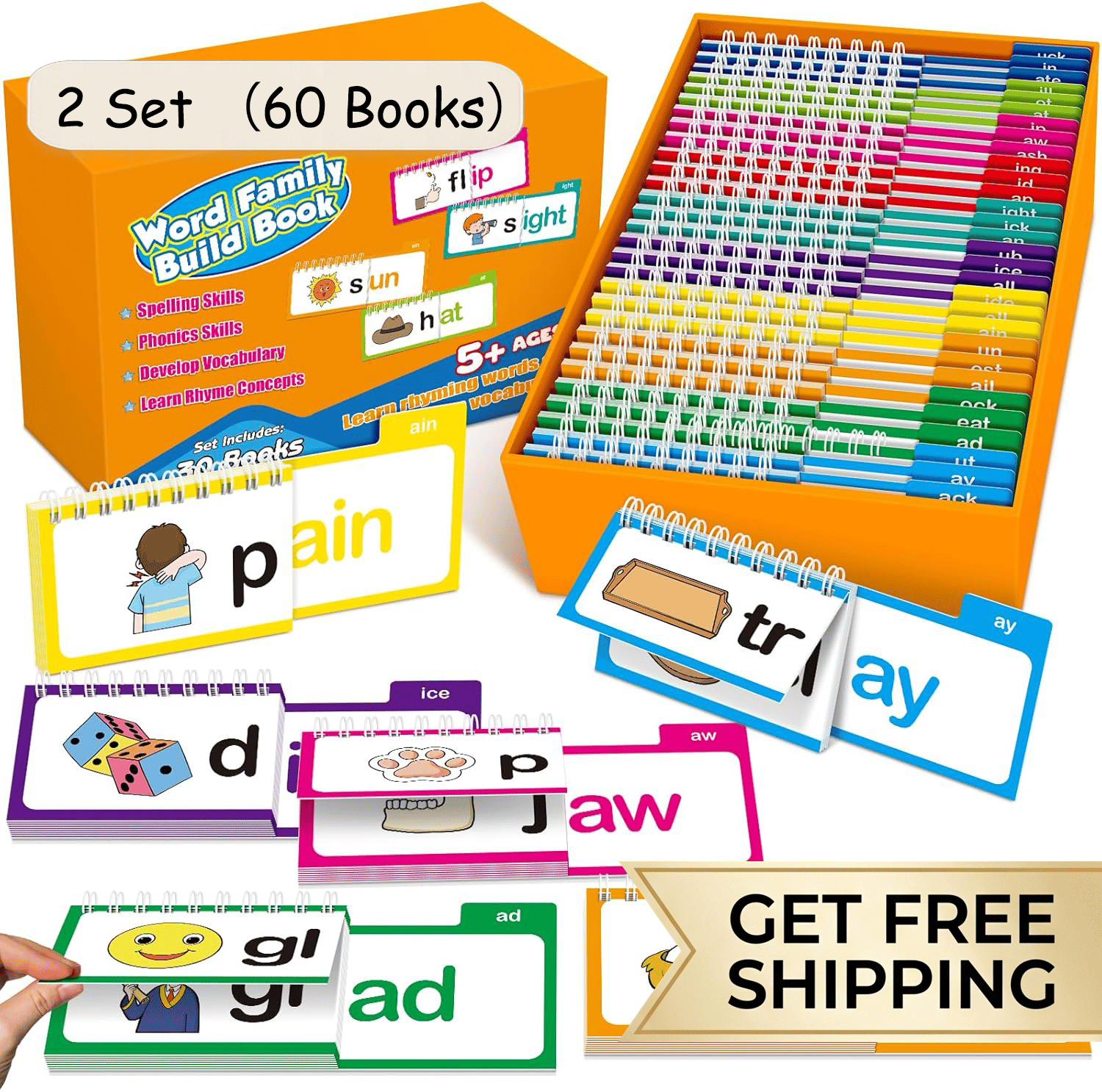 🥰Last Day Promotion - 49% OFF🌈📚 Read & Rhyme Flip-Book Set – 30 Educational Phonics Flip Books for Early Learning
