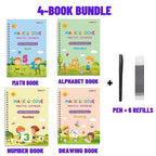 🏆LAST DAY SALE ONLY ￡6.99!🔥4-in-1 Fun Reusable Learning Books📚✨Handwriting • Numbers • Drawing • Fine Motor Skills • With Vanishing Ink Pen | Ages 2+ • Eco-Friendly & Screen-Free 🌱🇬🇧