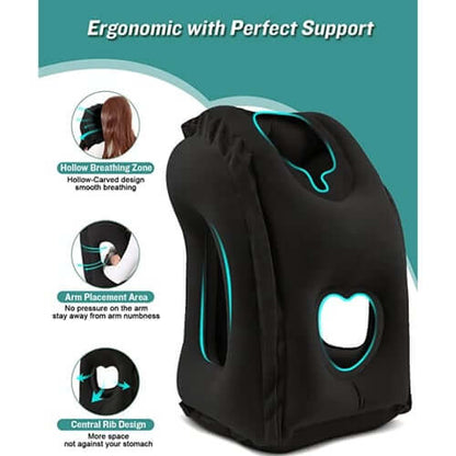 ✈️ LIMITED-TIME 50% OFF! 💨 Inflatable Travel Cushion | 360° Support – Soft Flocking, Quick Inflate, Compact