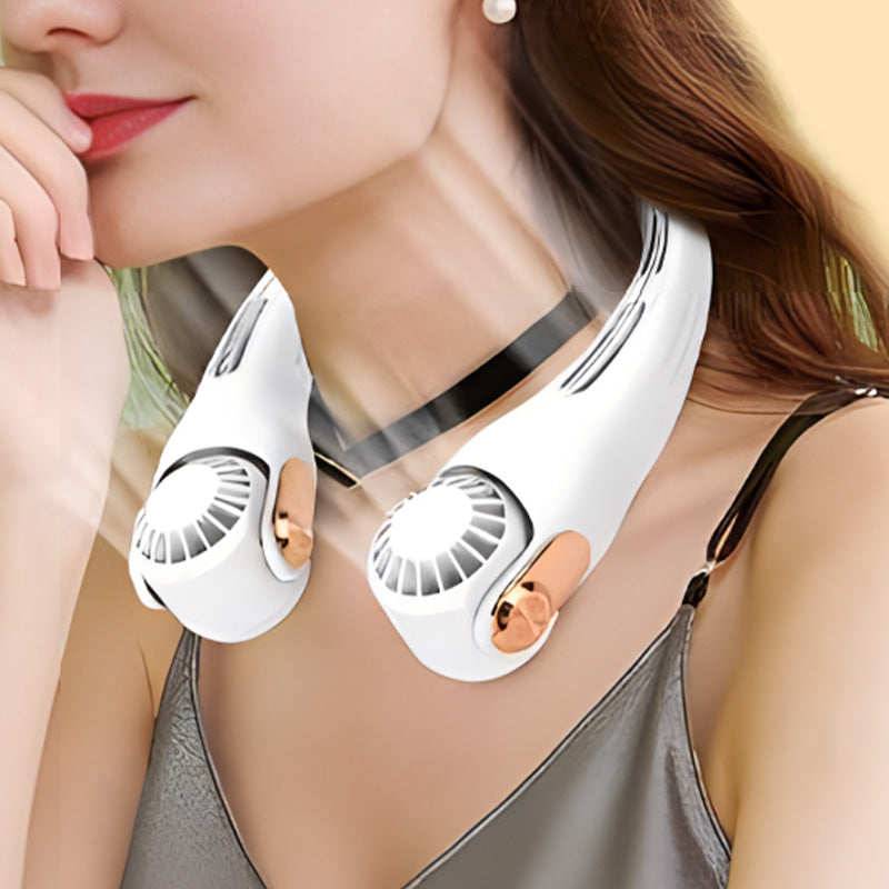🍃 50% OFF NOW! 💨 Neck Air Conditioner Fan – Ultra-Quiet, Portable & 360° Rotating – Perfect for Summer 🌞
